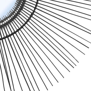 Spiegel – Rattan, Tropisches Design, Schwarzer Rahmen, L - Tropical | Bazar Bizar Antwerp