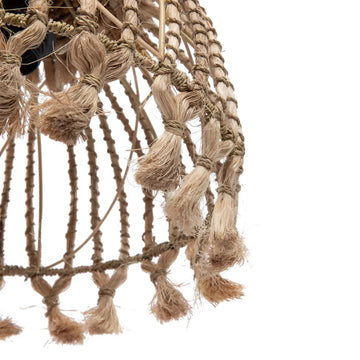 Pendant Lamp – Abaca Fringes, Tropical Design, Boho Style, S – Tassel | Bazar Bizar Antwerp