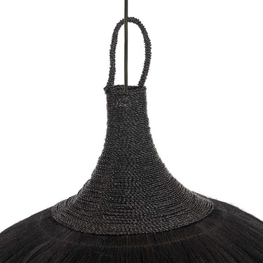 Pendant Lamp – Mendong Grass, Tropical Statement, Handcrafted Fringes, XL – Makiki | Bazar Bizar Antwerp