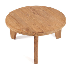 Couchtisch – Recyceltes Teakholz, Dreibein-Design, Natürliche Farbe, L – Wabi Sabi | Bazar Bizar Antwerp