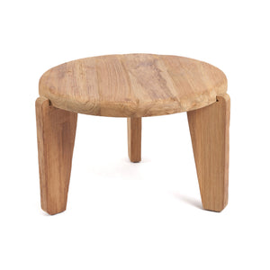 Couchtisch – Recyceltes Teakholz, Rustikale Optik, Dreibein Design, M – Wabi Sabi | Bazar Bizar Antwerp