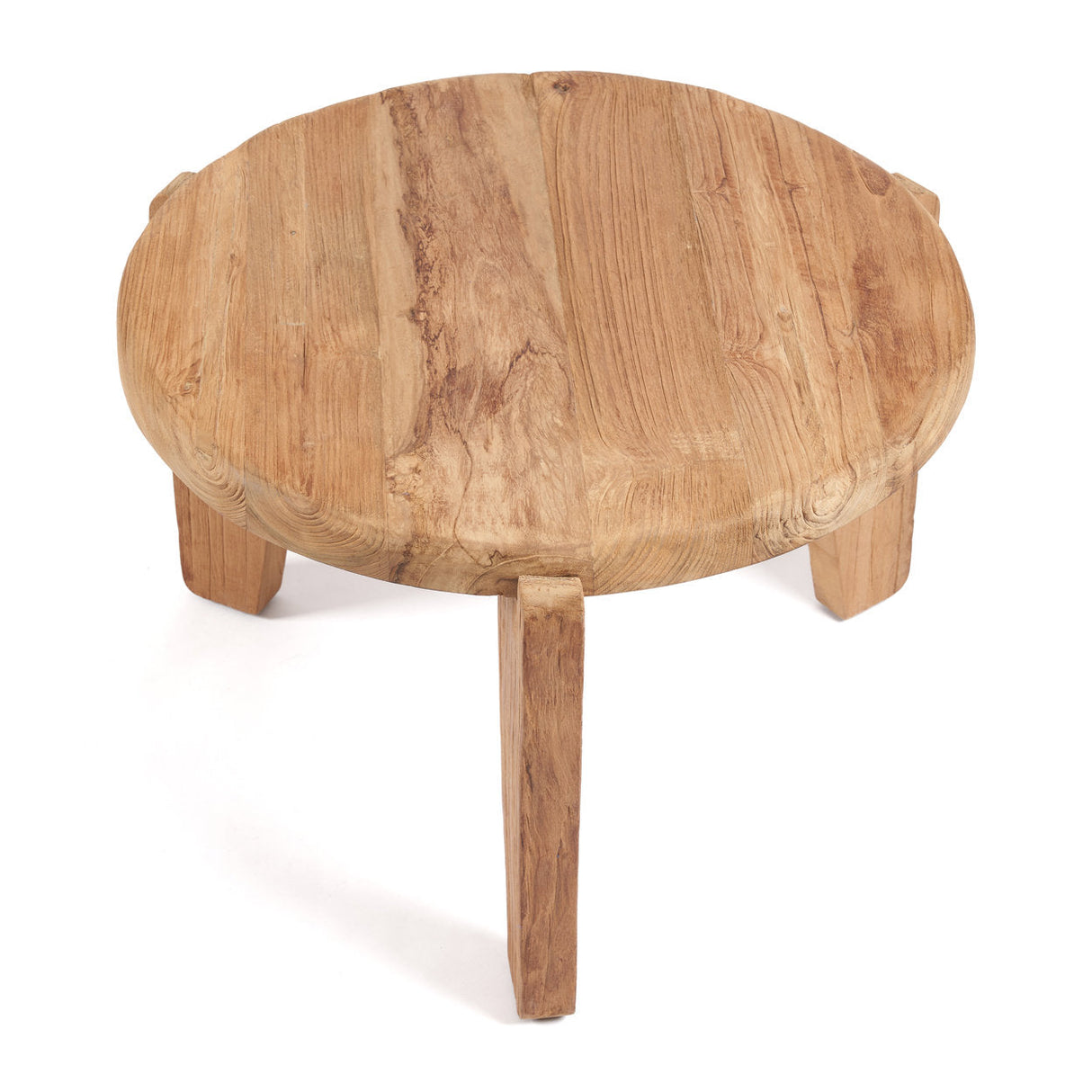 Couchtisch – Recyceltes Teakholz, Rustikale Optik, Dreibein Design, M – Wabi Sabi | Bazar Bizar Antwerp