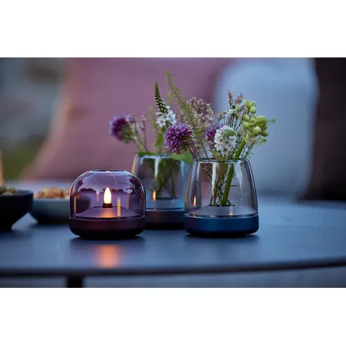 Kerzenhalter - Glas Aluminium LED-kompatibel, Grün – Glow 08 | Kooduu