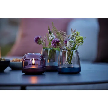 Kerzenhalter - Glas Aluminium LED-kompatibel, Lila – Glow 08 | Kooduu