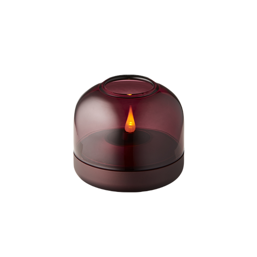 Candle holder made of anodized aluminum with brushed ring and glass top – Glow 08 | Kooduu