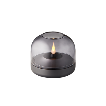 Glass and Aluminum Candle Holder with Modern Design and LED Candle Compatibility, Smoke Grey – Glow 08 | Kooduu