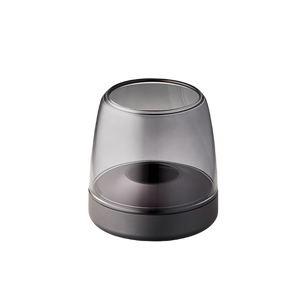 Kerzenhalter aus Glas und Aluminium mit modernem Design und LED-Kerzen-Kompatibilität, Rauchgrau – Glow 10 | Kooduu