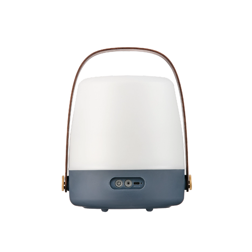 Tischleuchte in Ocean Blue mit dimmbarer warmweißer Beleuchtung, tragbarem Design und Holzgriff – Lite-Up | Kooduu