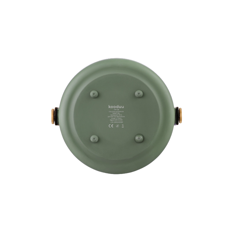 LED lamp in petroleum with dimmable warm white lighting, portable design, and wooden handle – Lite-Up | Kooduu