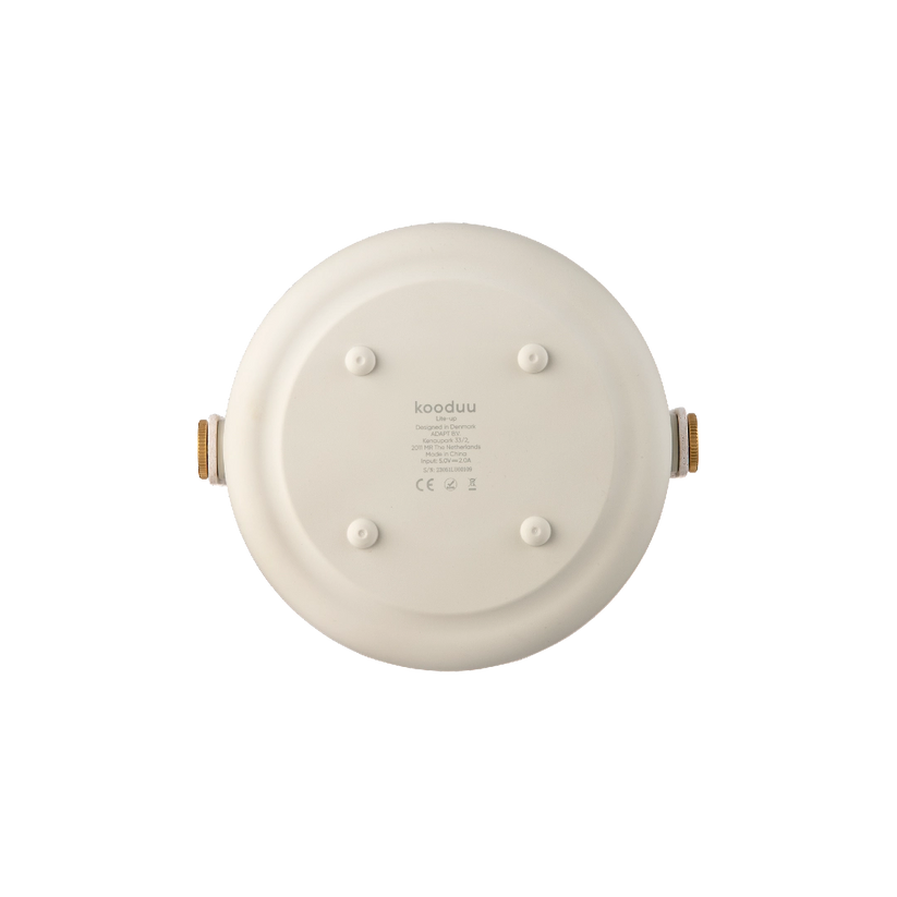 LED lamp in sand with dimmable warm white lighting, portable design and wooden handle – Lite-Up | Kooduu