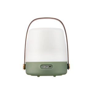 LED lamp in petroleum with dimmable warm white lighting, portable design, and wooden handle – Lite-Up | Kooduu