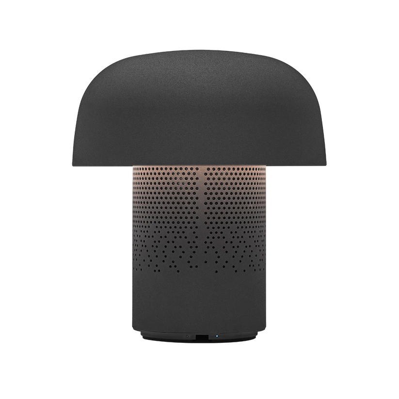 Lautsprecherleuchte mit pilzförmigem Design, dimmbarem LED-Licht und Ladestation – Sensa PLAY | Kooduu