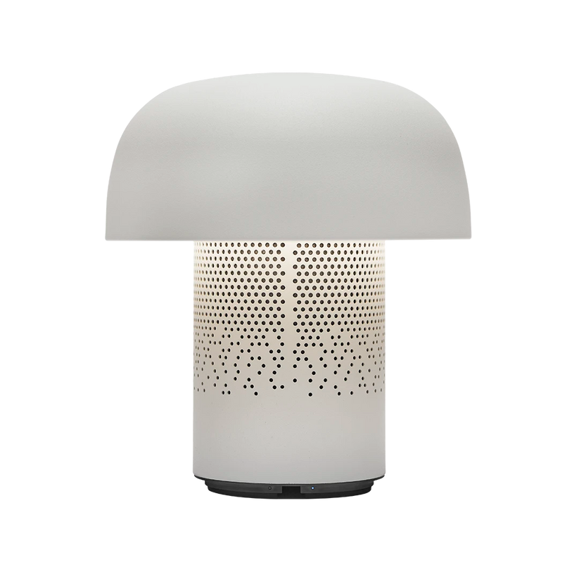 Lautsprecherleuchte mit pilzförmigem Design, dimmbarem LED-Licht und Ladestation – Sensa PLAY | Kooduu