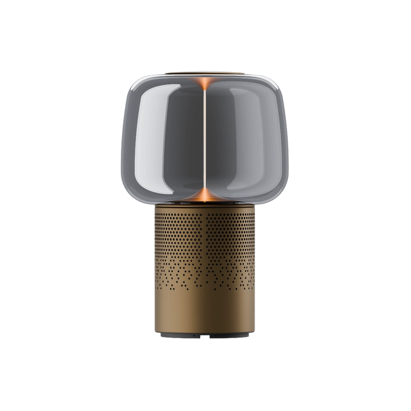 Powder-coated steel speaker light with hand-blown glass shade and filament LED – Serena PLAY | Kooduu