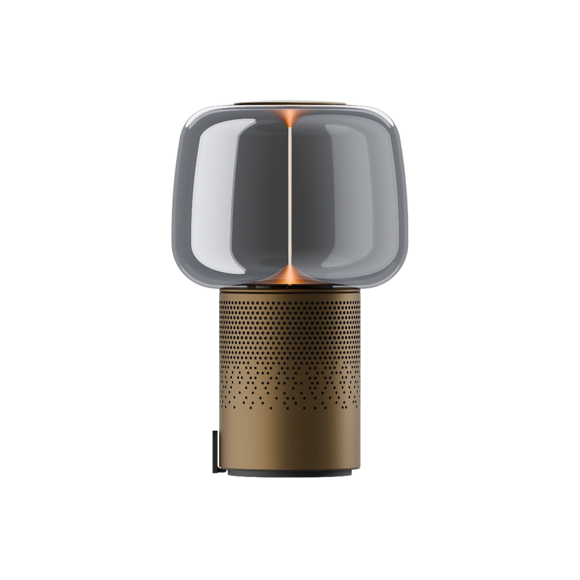 Powder-coated steel speaker light with hand-blown glass shade and filament LED – Serena PLAY | Kooduu