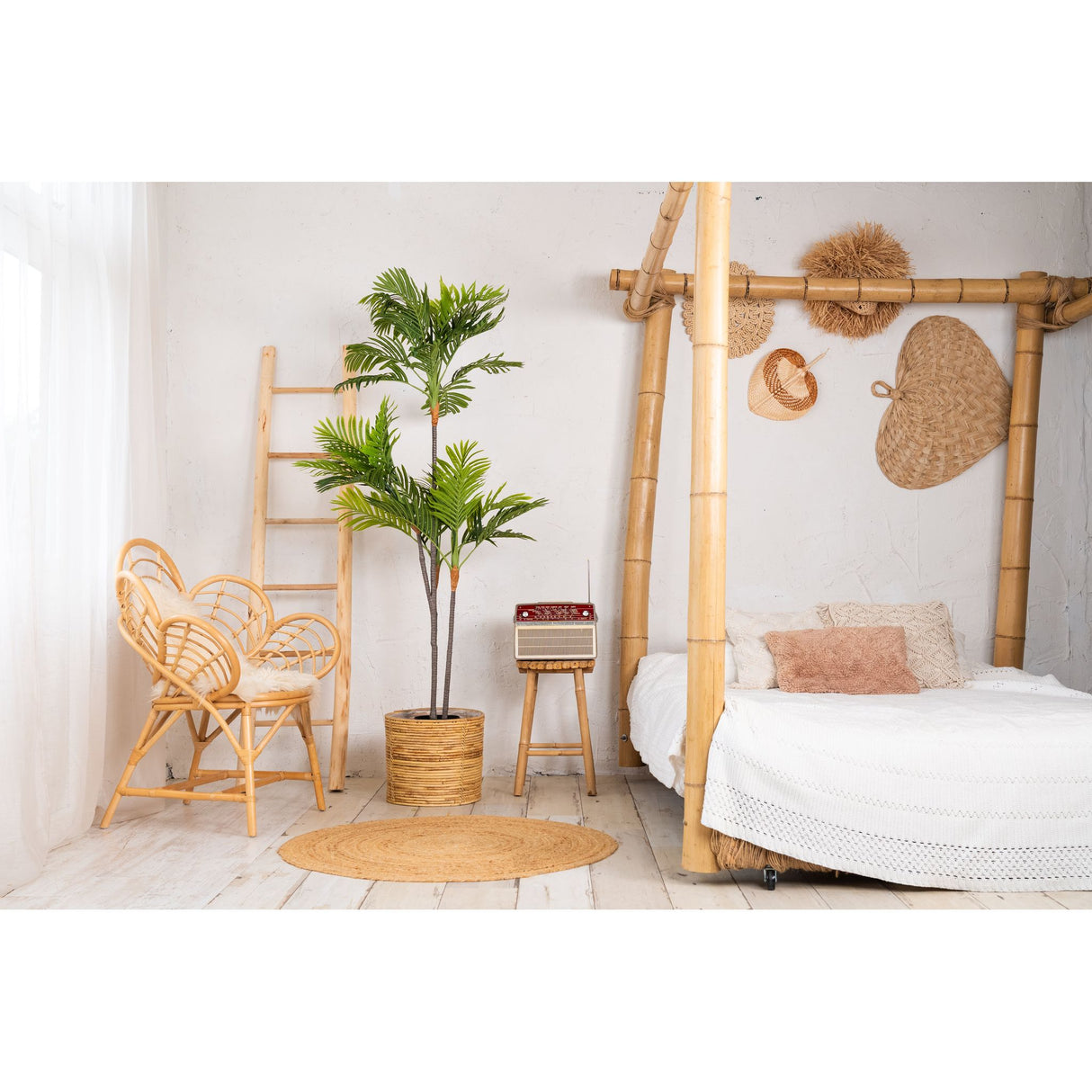 Kunstpflanze – Kunststoffmaterial, Tropisches Design, Volle Wedel, 170 cm - Mini Palm | NeverLeafs