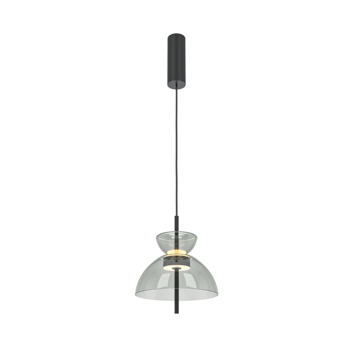 Pendant Lamp Matte Black Metal Frame Smoke Grey Oval Glass LED 12W 3000K – Bangkok | Maytoni