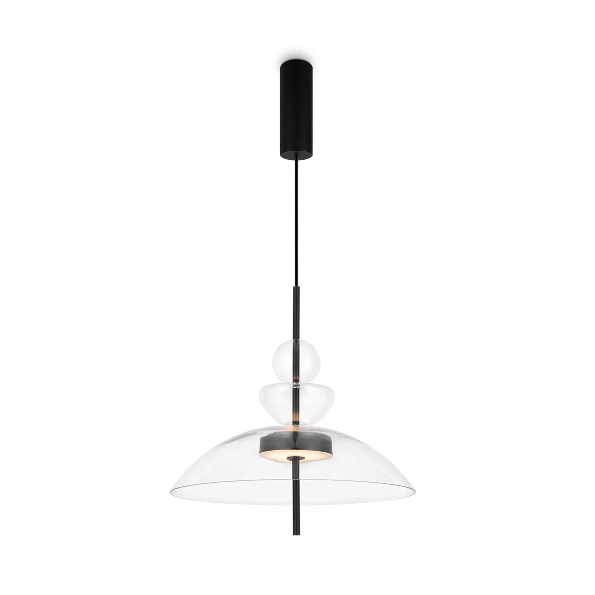 Pendant Light Matt Black Metal Frame Smoky Grey Oval Glass LED 12W 3000K – Bangkok | Maytoni