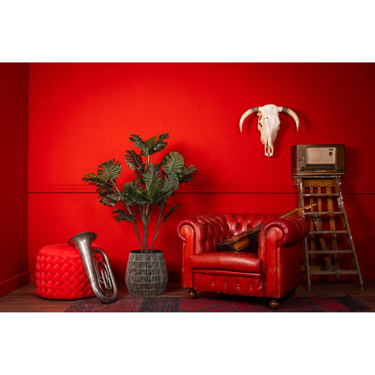 Kunstpflanze – Kunststoffmaterial, Tropisches Design, Geteiltes Blattdesign - Monstera | NeverLeafs