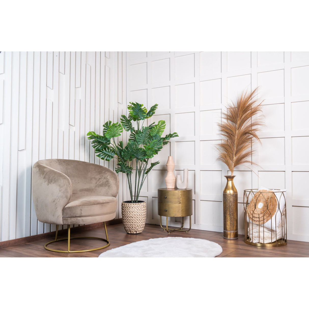 Kunstpflanze – Kunststoffmaterial, Tropisches Design, Geteiltes Blattdesign - Monstera | NeverLeafs