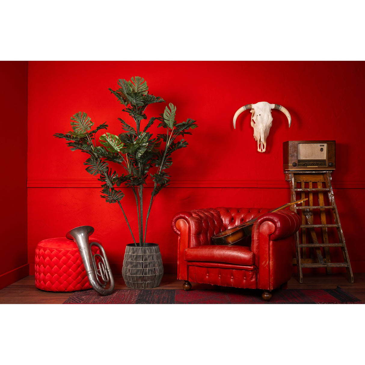Kunstpflanze – Kunststoffmaterial, Tropisches Design, Geteiltes Blattdesign - Monstera | NeverLeafs