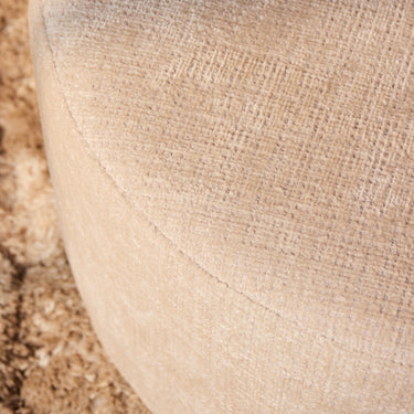 Stool – Fabric Upholstery, Beige Color, Round Shape – Cremona | Starfurn