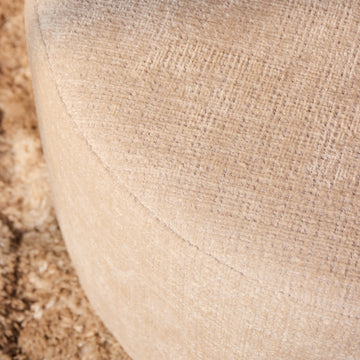 Stool – Fabric Upholstery, Beige Color, Round Shape – Cremona | Starfurn