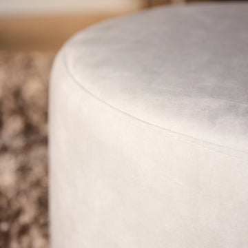 Stool - Round, Adore 102 Upholstery, Cream Color, Stylish Design | Starfurn