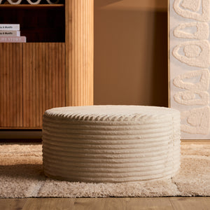 Stool - Round, Tilia 03 Upholstery, Beige Color, Stylish Design | Starfurn