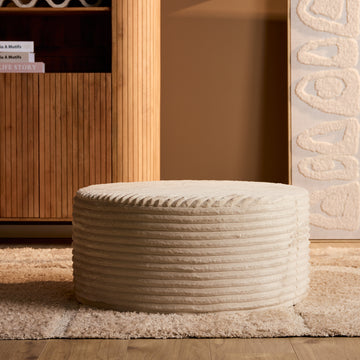 Stool - Round, Tilia 03 Upholstery, Beige Color, Stylish Design | Starfurn