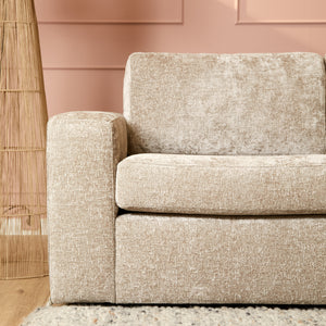 Corner sofa - 2.5-seater, Rounded Divan, Trenza Fabric – Alma | Starfurn