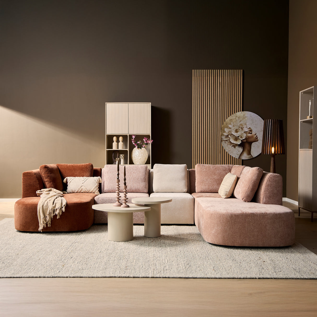 Sofa – Stoffbezug, U-Silhouette, Mehrfarbig - Blocks | Starfurn