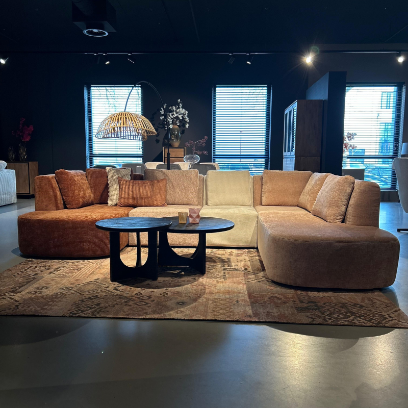 Sofa - Fabric upholstery, U-shaped, Multicolored - Blocks | Starfurn