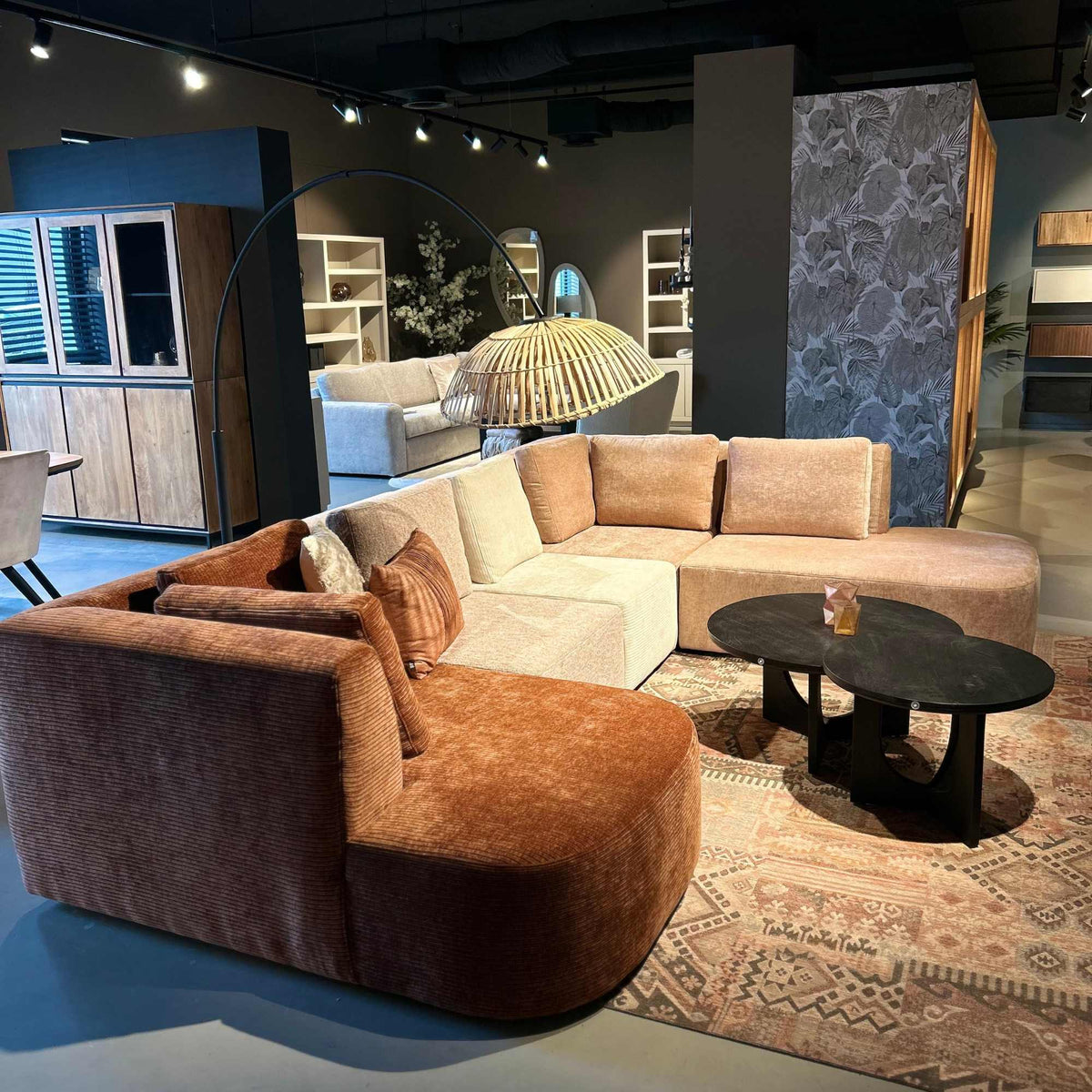 Sofa - Fabric upholstery, U-shaped, Multicolored - Blocks | Starfurn