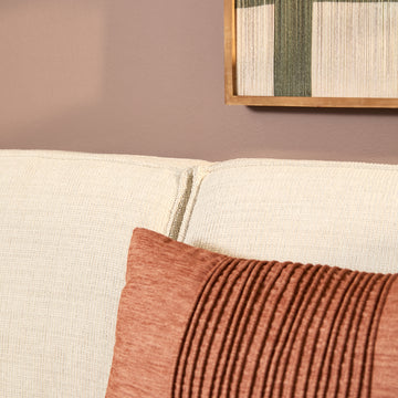Ecksofa - Stoff Beige, Linke Ottomane, Moderne Linien, 285 cm – Floris | Starfurn