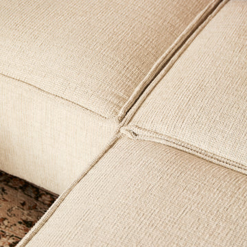 Ecksofa - Stoff Beige, Linke Ottomane, Moderne Linien, 285 cm – Floris | Starfurn
