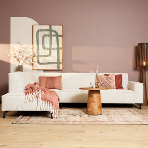 Ecksofa - Stoff Beige, Linke Ottomane, Moderne Linien, 285 cm – Floris | Starfurn
