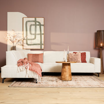 Corner sofa - Divan left, Baltimore Greige fabric, Beige, Modern lines - Floris | Starfurn