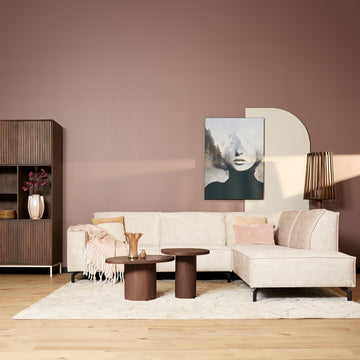 Corner Sofa - 2.5-Seater, Right Chaise, Velvet Torre 02 Upholstery, Modern Design – Floris | Starfurn