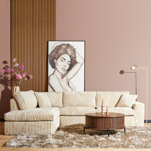 Ecksofa – Tilia 03, HR40 Kaltschaum, Kunststofffüße - Teddy | Starfurn