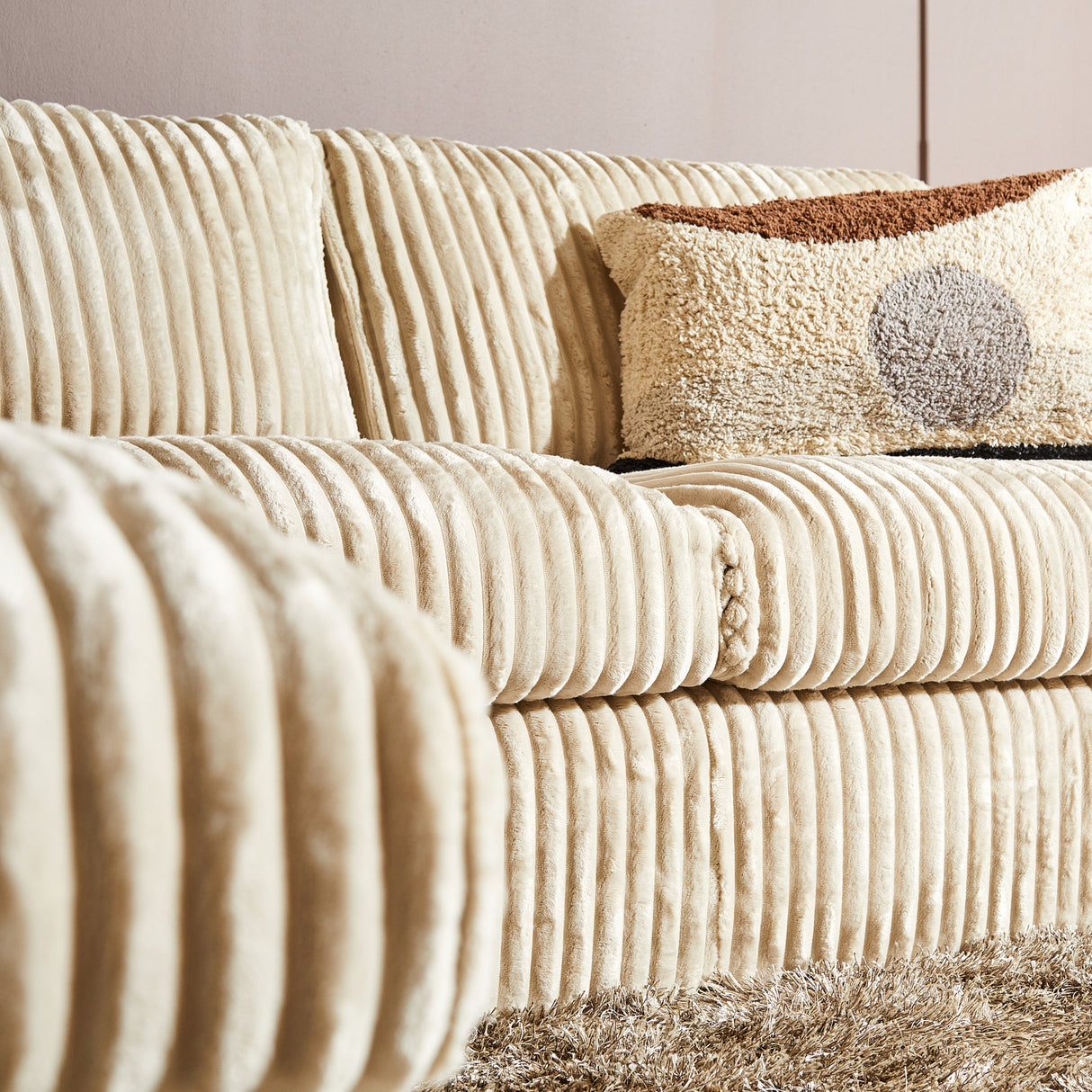 Ecksofa – Tilia 03, HR40 Kaltschaum, Kunststofffüße - Teddy | Starfurn