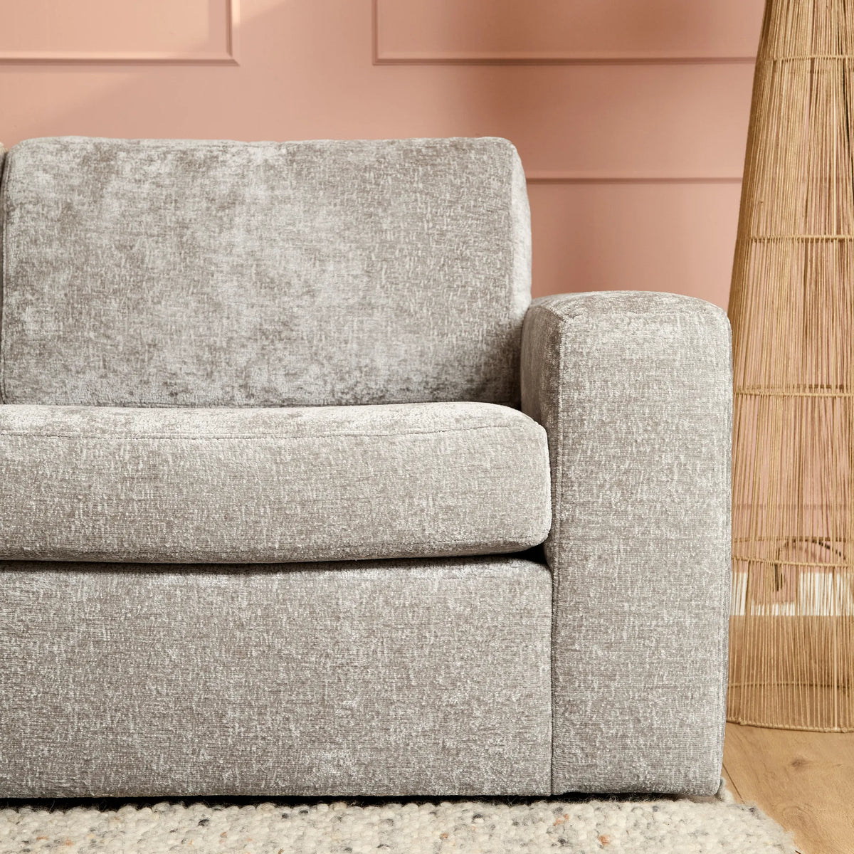 Corner Sofa – Left Chaise, 2.5-Seater, Trenza Fabric, Rounded Corners – Alma | Starfurn