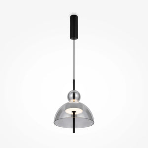 Pendant Lamp Matte Black Metal Frame Smoke Gray Oval Glass LED 12W 3000K – Bangkok | Maytoni