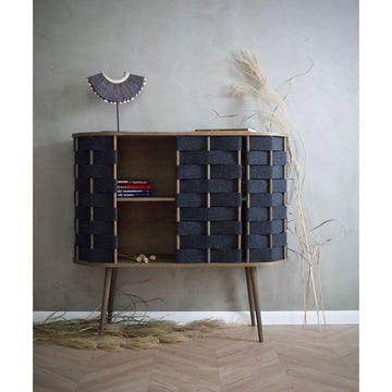 Chest of drawers – Solid oak, Italian wool felt panels, Soft woven texture – Felt | Njordec