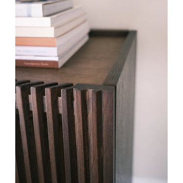 Highboard - Oak Veneer Smoked Oak Metal Legs – Louvre | Njordec