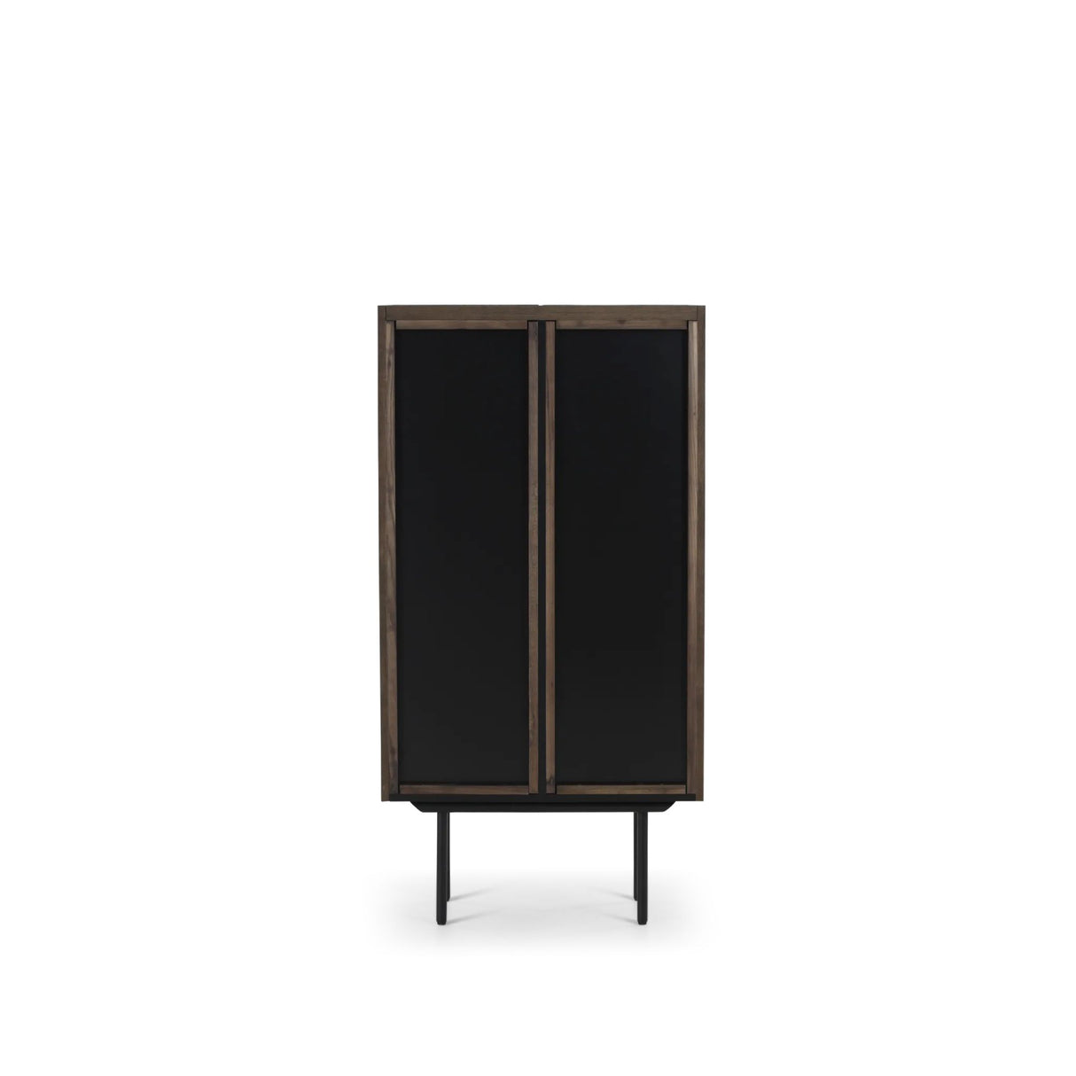 Highboard - Eichenlamellen Raucheiche Metallfüße – Louvre | Njordec