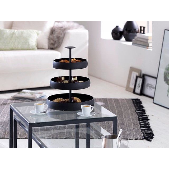 Etagere Metallkonstruktion, Dreistufiges Design, Hochglanz-Emaillierte Innenflächen – Negretto | Philippi