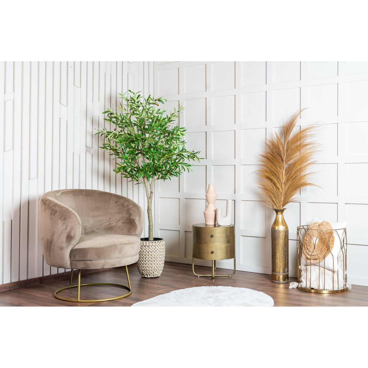 Kunstpflanze – Kunststoffmaterial, Mediterranes Design, Olivenblätter - Olivenbaum | NeverLeafs