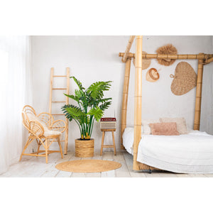 Kunstpflanze – Kunststoffmaterial, Tropisches Design, Große Blätter, 140 cm - Philodendron | NeverLeafs