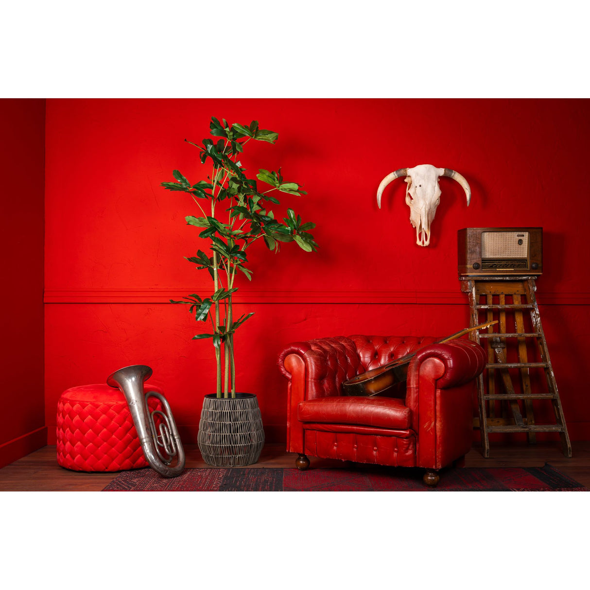 Kunstpflanze – Kunststoffmaterial, Tropisches Design, Große Blätter, 180 cm - Philodendron | NeverLeafs